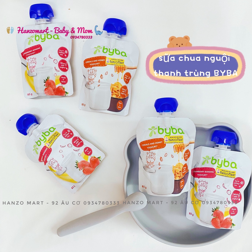 Sữa chua nguội Byba dạng túi cho bé ăn dặm