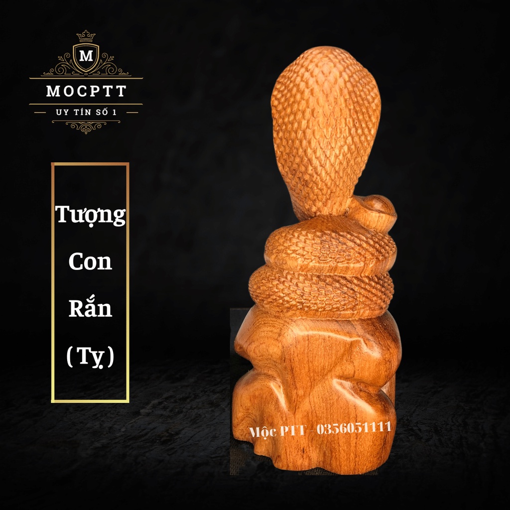 Tượng Con Rắn gỗ Hương Đá kích thước cao 20 30 cm CG06