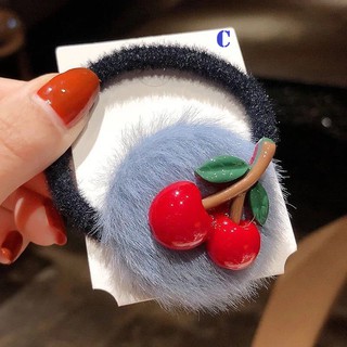[5 Màu) Cột Tóc Hình Quả Cherry Độc Đáo & Cute