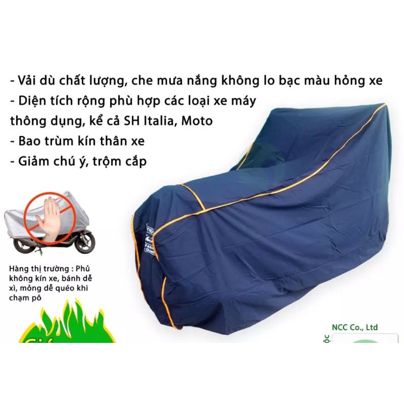 Bạt Trùm Xe Máy Vải Dù Chống Thấm Cao Cấp