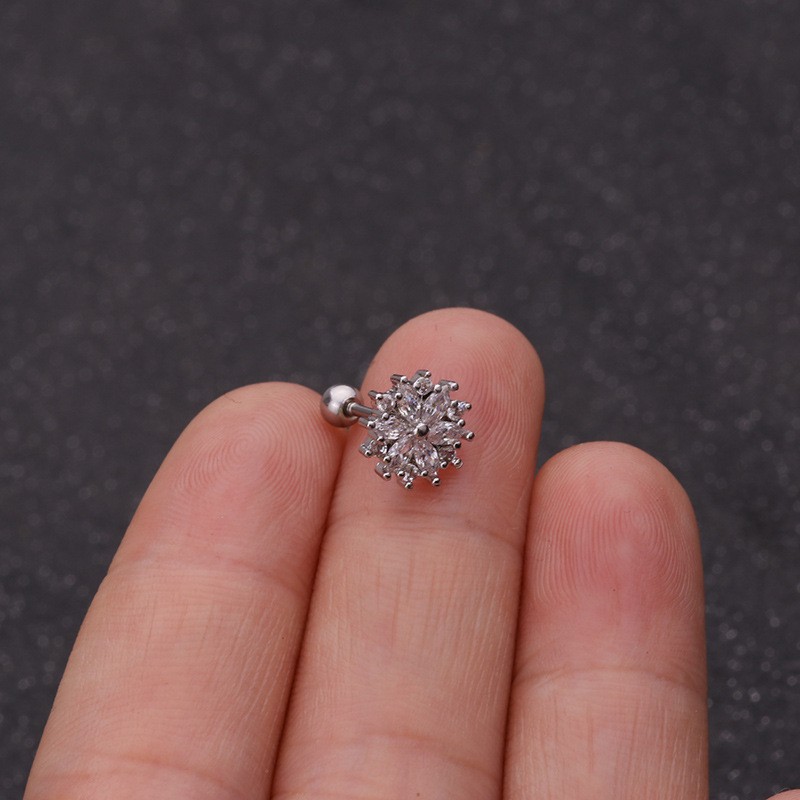 Bông tai gắn vành bằng thép không gỉ thời trang xinh xắn