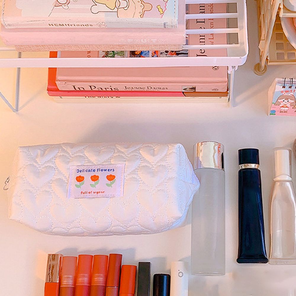 [Hàng mới về] Túi đựng mỹ phẩm bằng cotton in hình hoa phong cách Hàn Quốc thời trang cho nữ