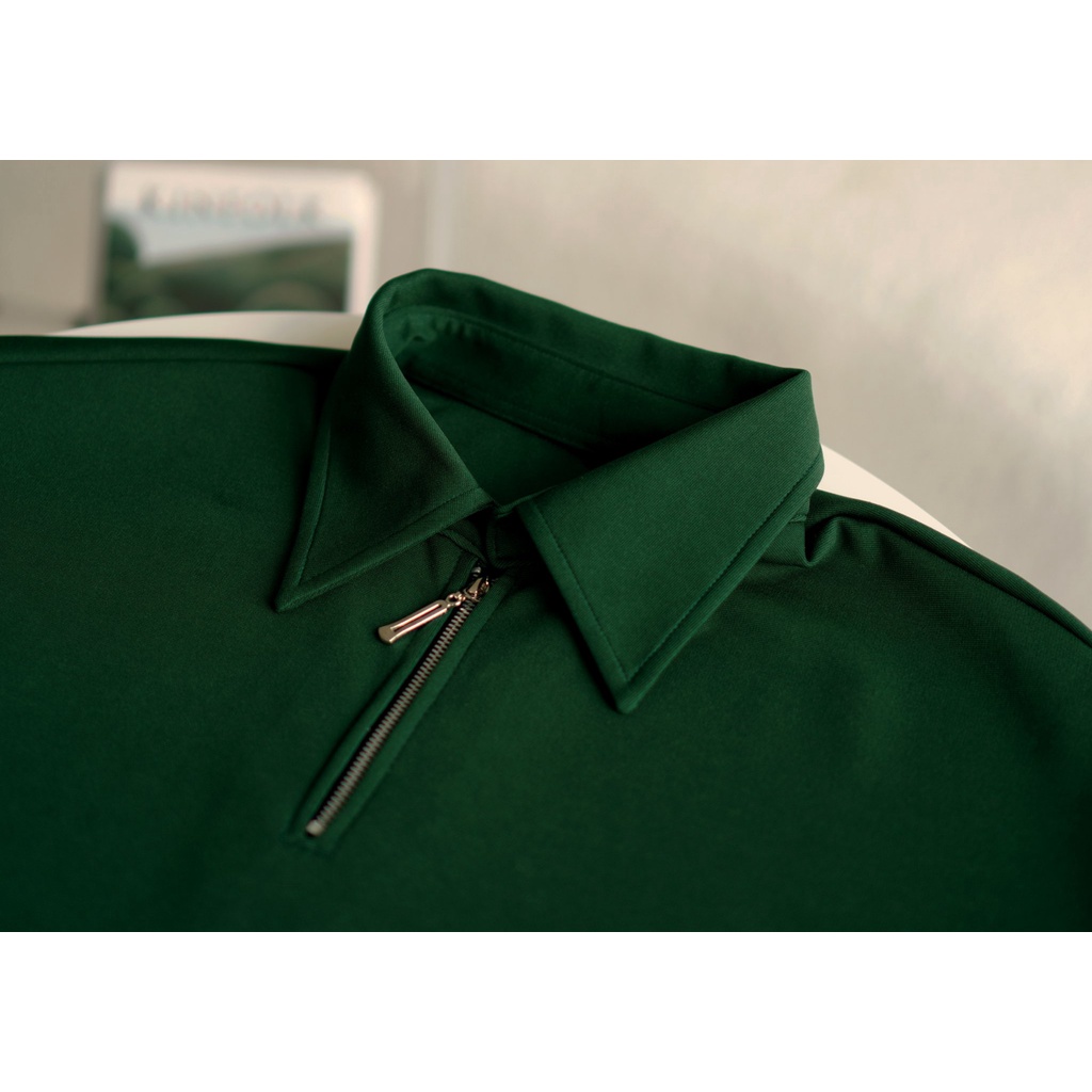ÁO POLO PHẲNG ZIPPER DÂY KÉO CỔ DỆT KIM