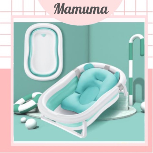 Chậu tắm gấp gọn Hanbei, bồn tắm kèm phao tắm size to, chậu rửa mặt cho bé từ sơ sinh đến 5 tuổi - Mamuma Store