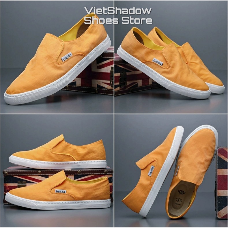 Giày slip on vải nam BAODA chất liệu vải polyester cao cấp - Mã SP 20042