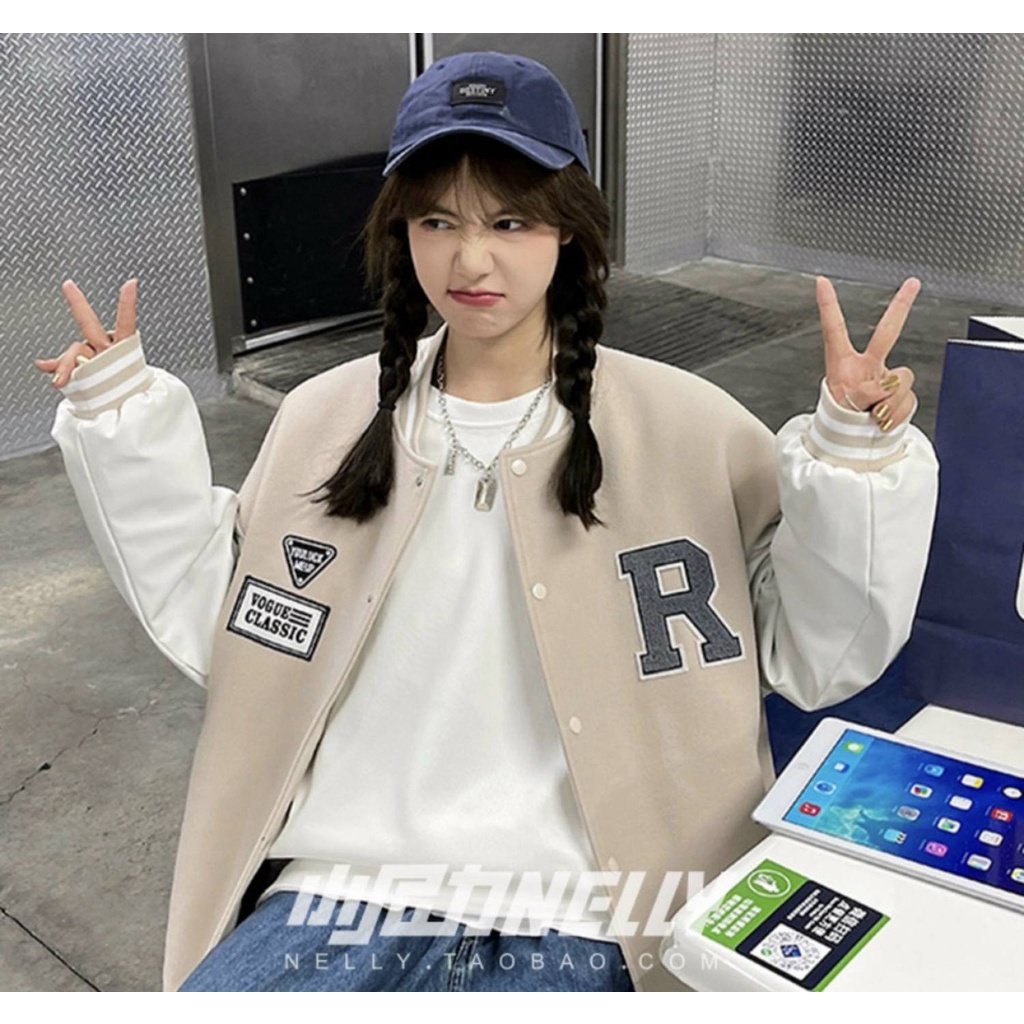 Áo Khoác Bomber Nam Nữ Chất Liệu Nỉ Dạ Phối Tay Kaki Cao Cấp Sành Điệu Thời Trang chất lừ hot nhất năm