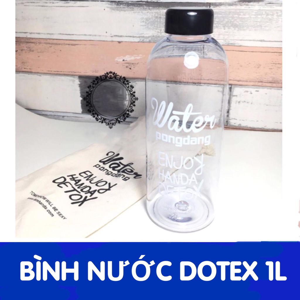 Bình Detox nhựa 1 lít ( kèm túi)