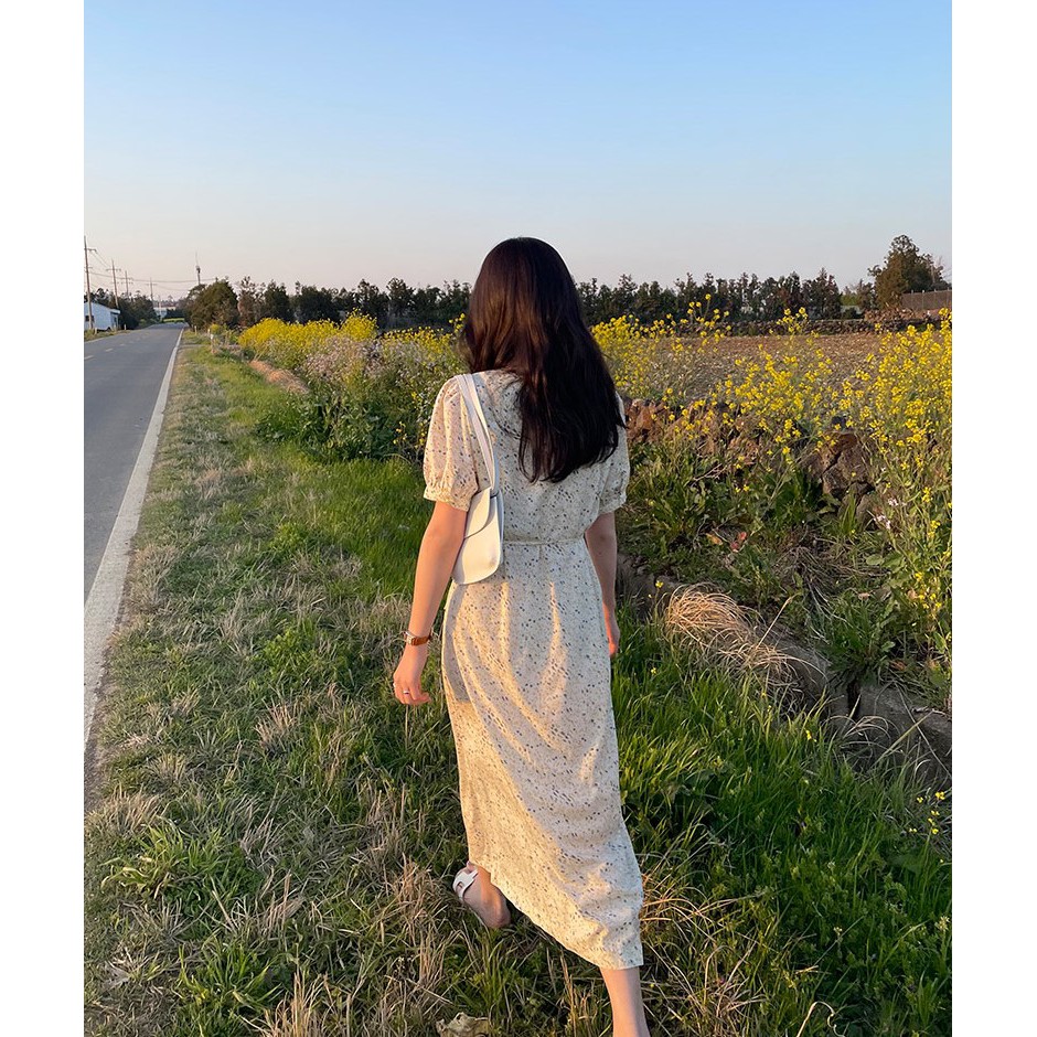 Đầm voan hoa ngắn tay xinh xắn phong cách Hàn Quốc 42660
