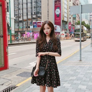 Váy hoa nhí cổ v order