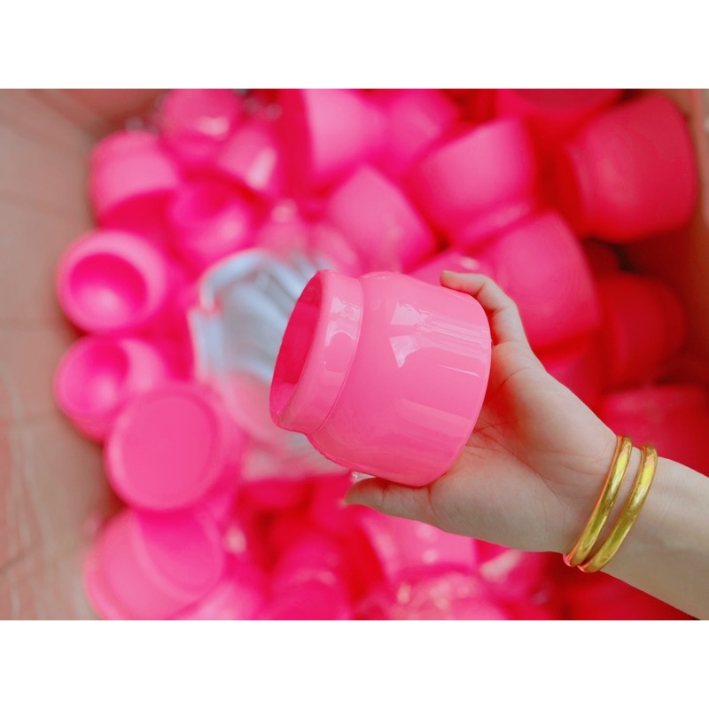 hủ nhựa bầu đựng kem 150g màu hồng
