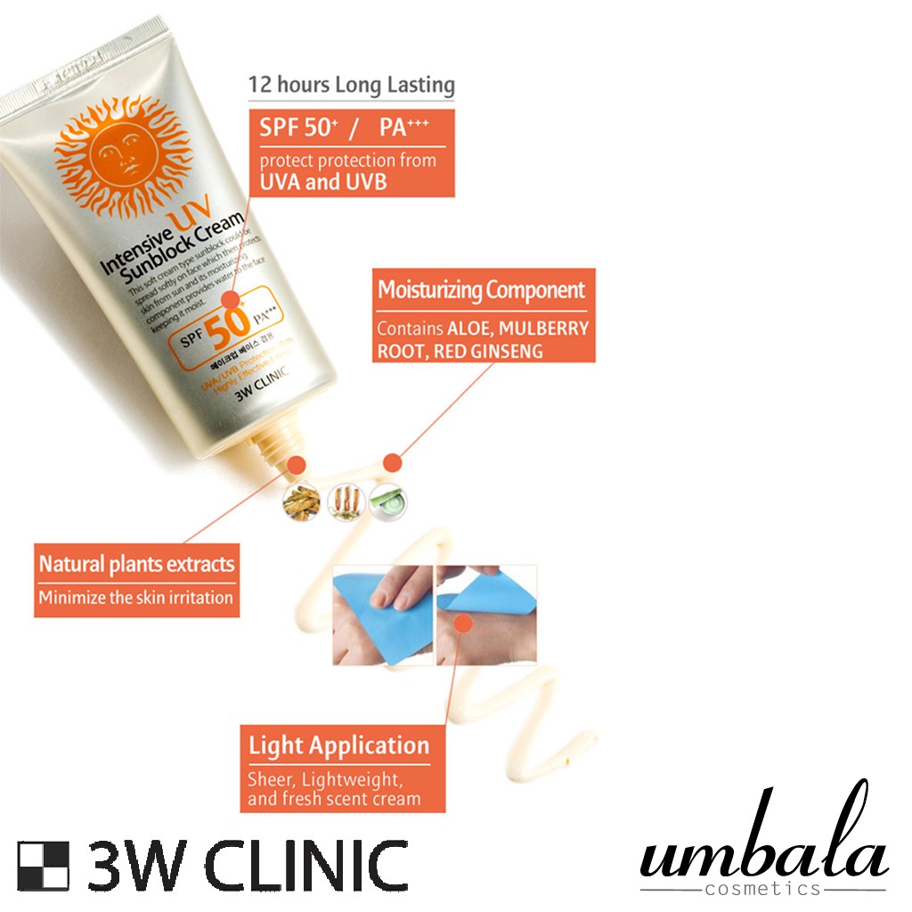 Kem Chống Nắng 3W CLINIC Intensive SPF 50 (70ml)