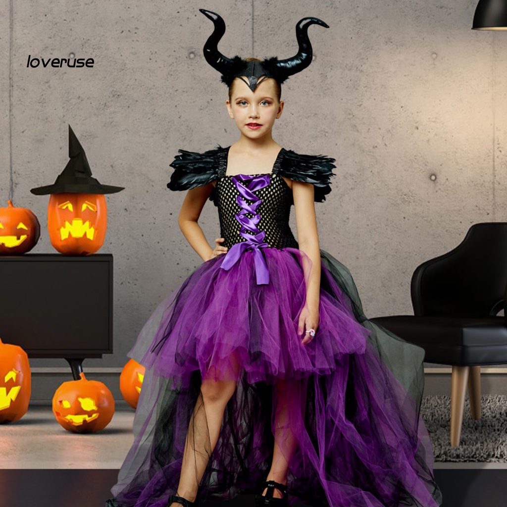 1 Bộ Đầm Hóa Trang Halloween Nữ Hoàng Ác Quỷ Thân Thiện Với Da