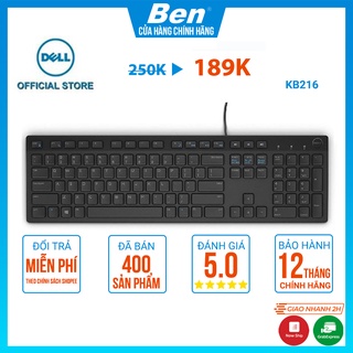 [Mã SKAMONTH4M giảm 10% đơn 250K] Bàn phím máy tính dell KB216 Có Dây Cho Máy Tính, Latop Chính Hãng BH 12T