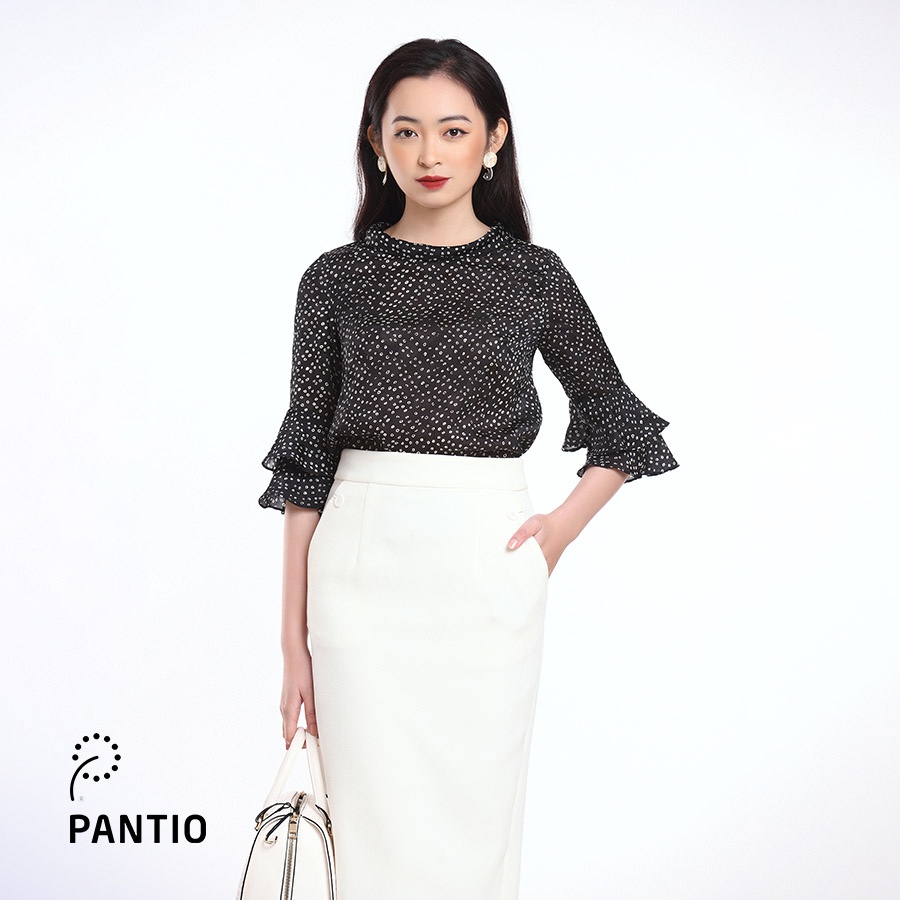 Áo sơ mi hoạ tiết chấm bi tay lửng cách điệu thời trang FAS52632- PANTIO