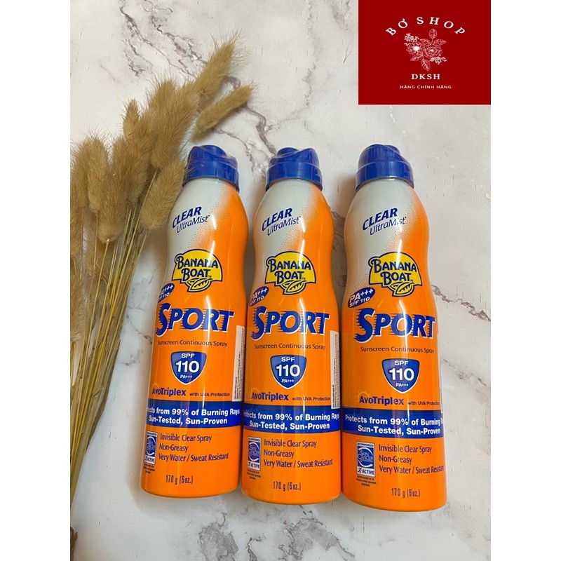 HÀNG CHÍNH HÃNG - Xịt chống nắng thể thao banana boat SPF 100 DATE MỚI NHẤT 05/2024