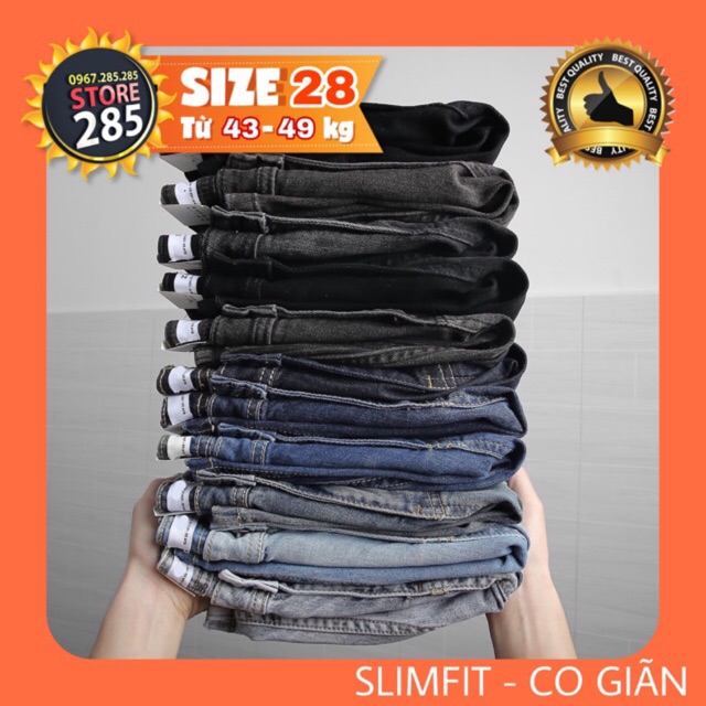 SIZE 28 🏆 CAO CẤP 🔥 Các mẫu Quần jean vnxk cao cấp TT1 - co giãn - Slimfit basic
