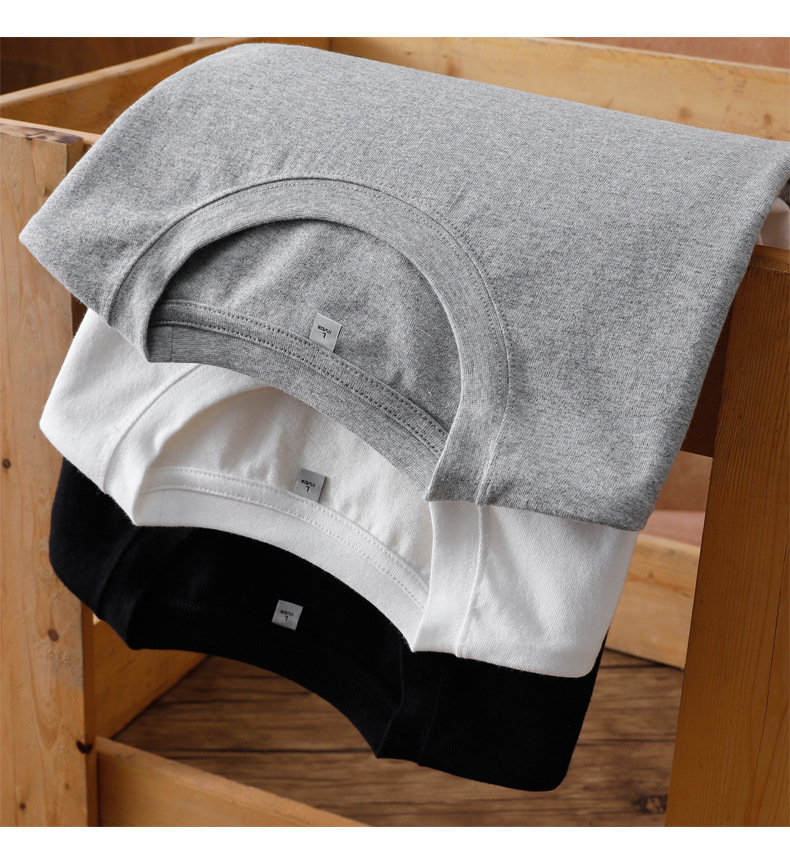 Nhật Bản áo thun ngắn tay nam cổ tròn áo thun trắng đáy quần bán buôn