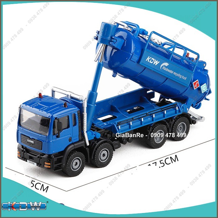 XE MÔ HÌNH SẮT 1:50 XE TẢI XỬ LÝ NƯỚC THẢI - KDW - XANH - 9908