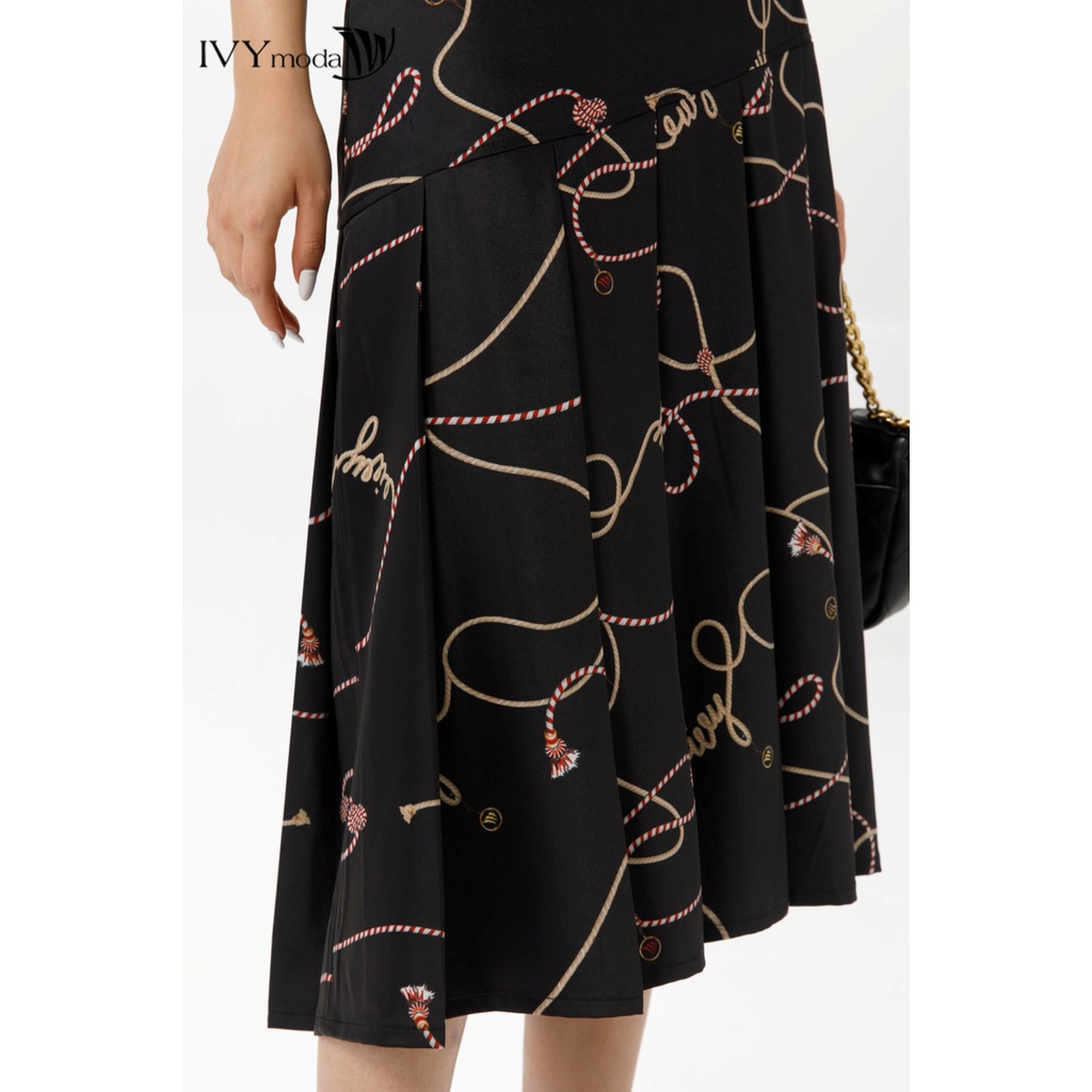 Chân váy trơn xếp ly IVY moda MS 31B9137
