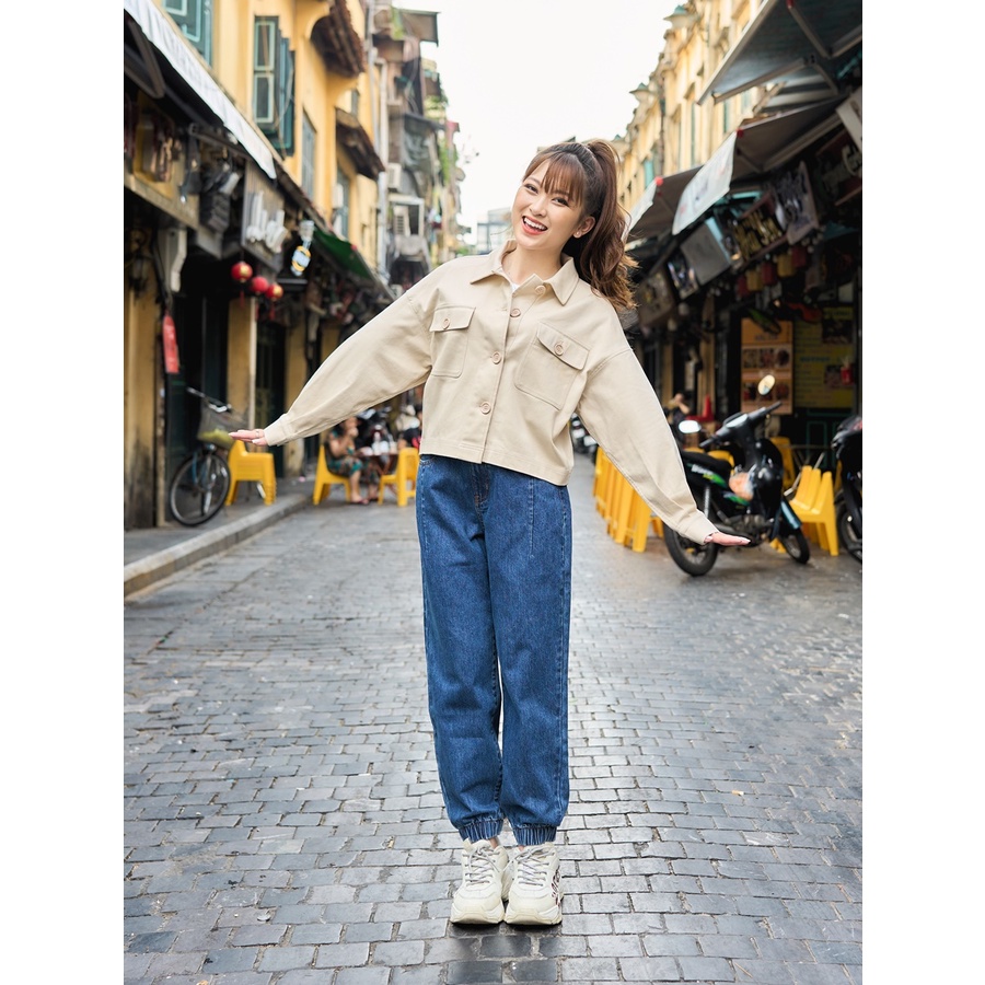 Quần Jeans Nữ Jogger YODY Ly Túi Cá Tính Vải Mềm Mại QJN6012