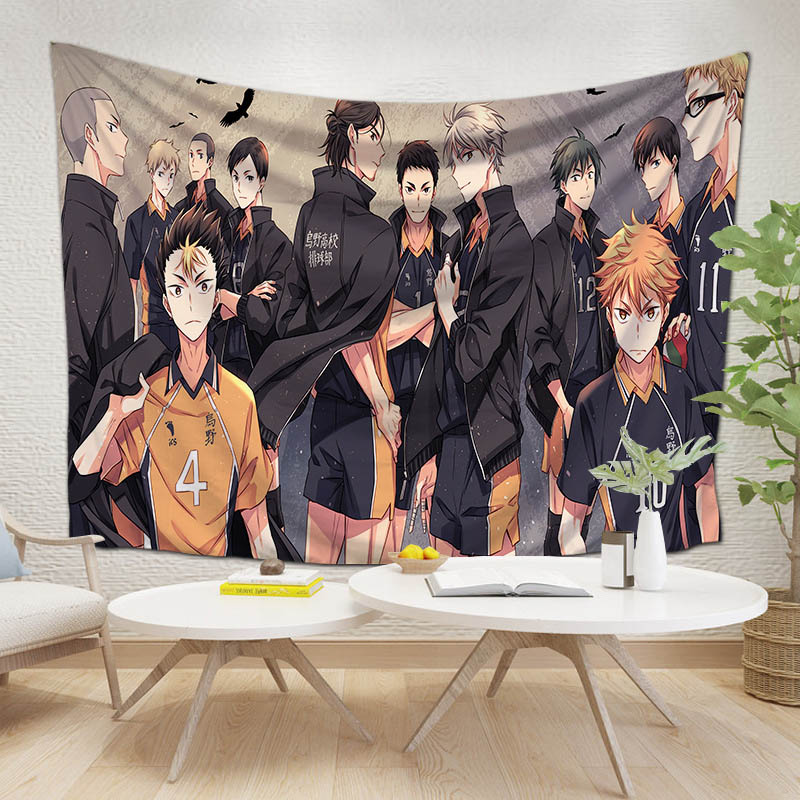 Tấm thảm hình Karasuno Hinata anime Haikyuu Nhật Bản trang trí phòng ngủ