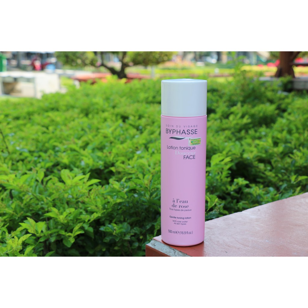 Nước Hoa Hồng Byphasse 500ml_Gentle toning lotion with rose water all skin types