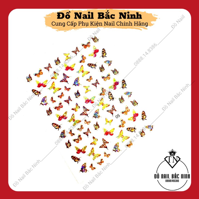 Sticker Nail Dán Móng Tay Hình Bướm Hiệu Ứng 3D Cực Đẹp