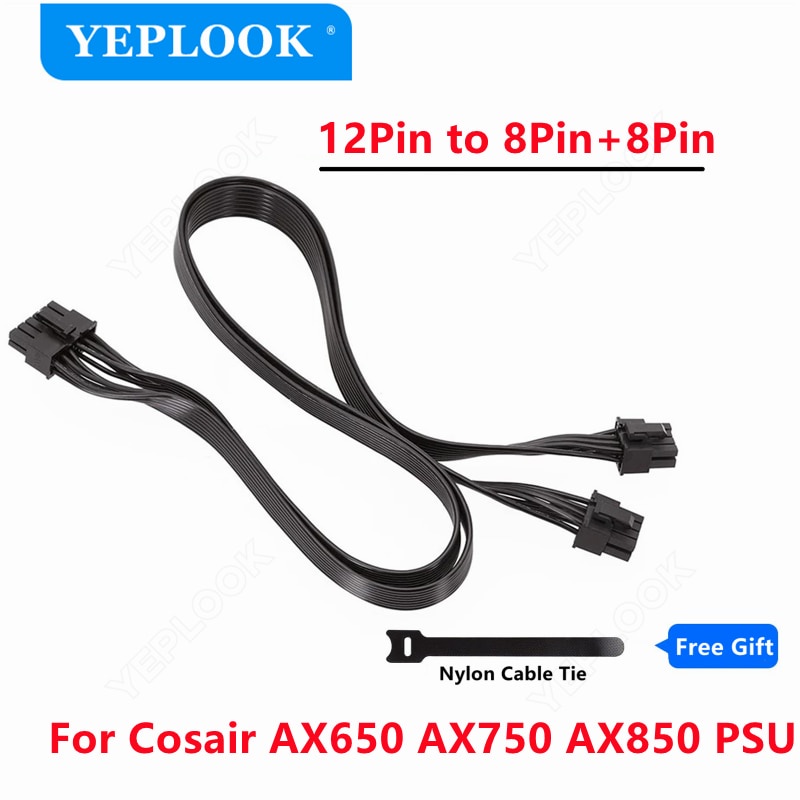 Cáp PSU 12Pin sang Dual 8Pin + 8Pin (6 + 2Pin) cho Corsair AX650 AX750 AX850 AX Series Mô-đun PSU 18