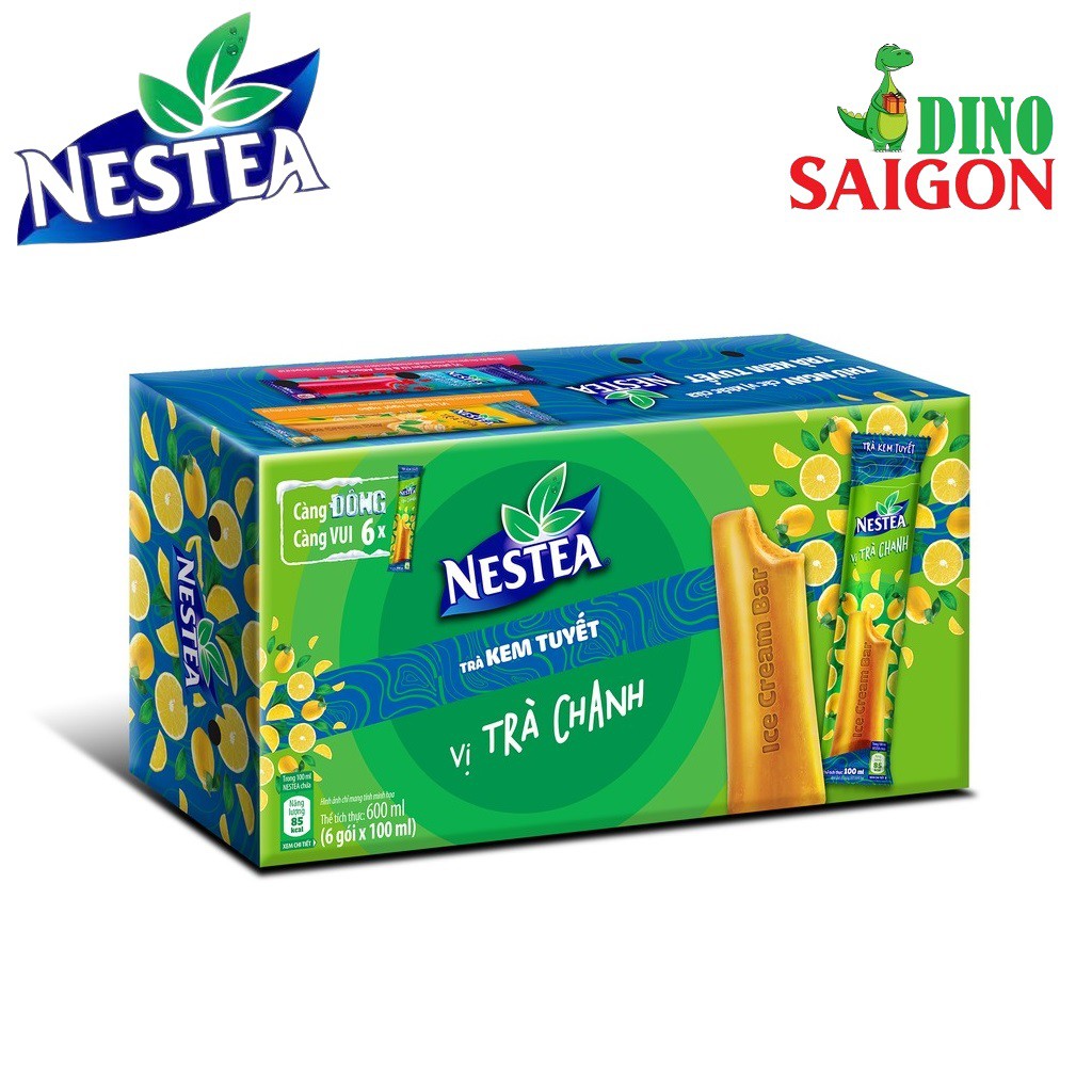 [Tặng 1 túi giữ nhiệt] Combo 3 Hộp Trà Kem Tuyết Nestea vị Trà chanh