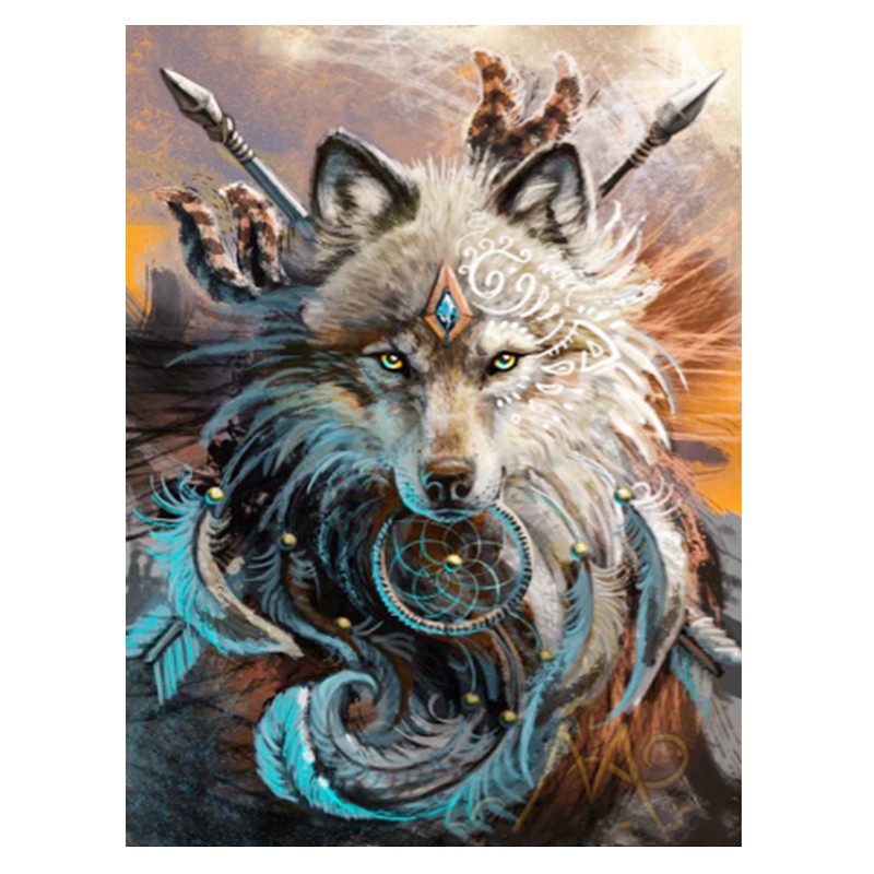 Bộ Tranh Đính Đá Tự Làm Trang Trí Nhà 5d Hình Sói | BigBuy360 - bigbuy360.vn