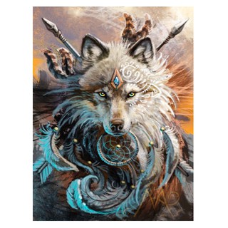 Bộ Tranh Đính Đá Tự Làm Trang Trí Nhà 5d Hình Sói