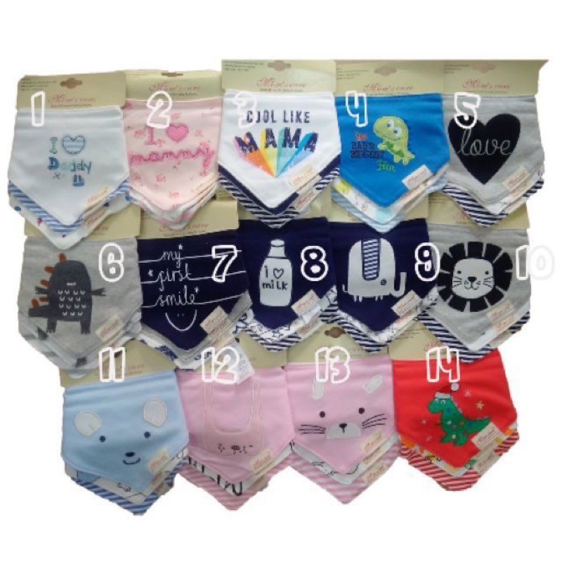 Set 3 yếm Mom's care cho bé trai/bé gái