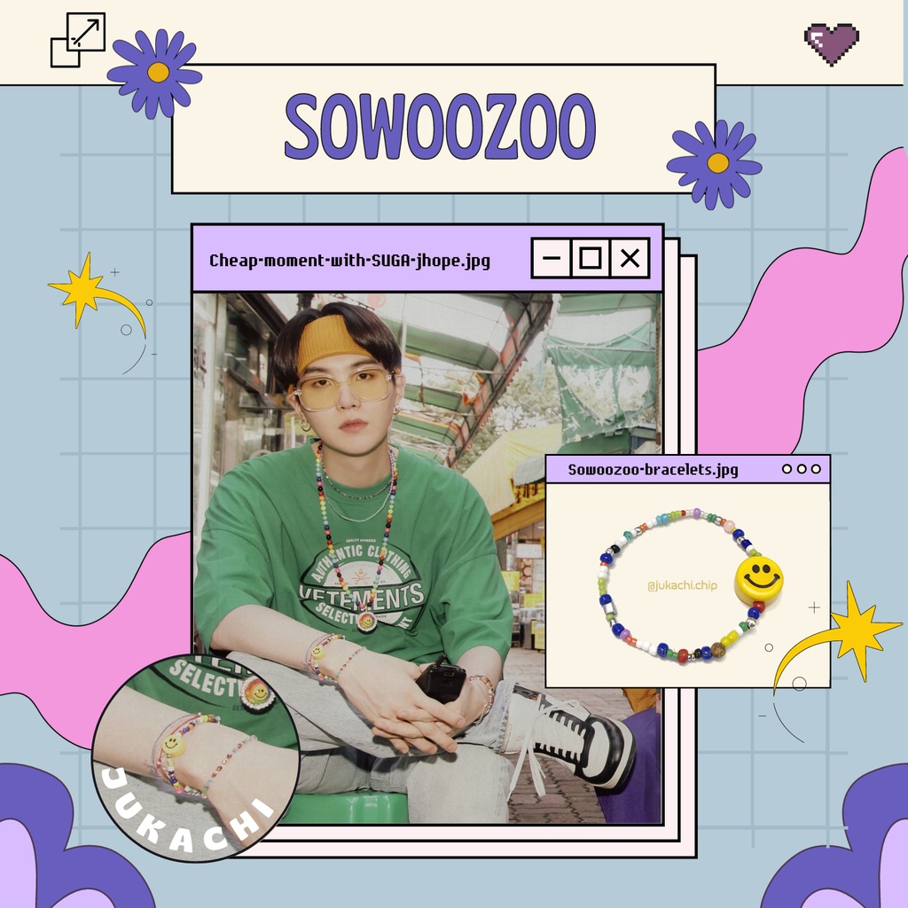 Vòng tay Sowoozoo cườm mặt cười handmade cheap moment with SOPE SUGA & j-hope BTS | BTS Bracelets | Sowoozoo bracelets