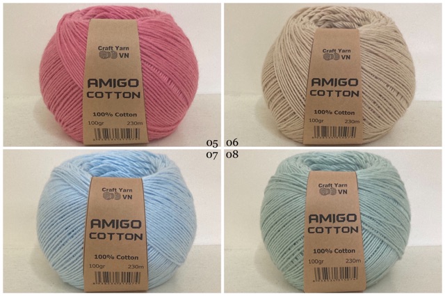 Sợi 100% Cotton Amigo Craft Yarn VN