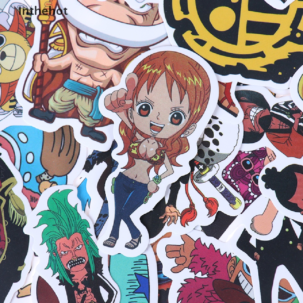 Bộ 50 Miếng Dán Trang Trí Ván Trượt / Xe Hơi Hình One Piece