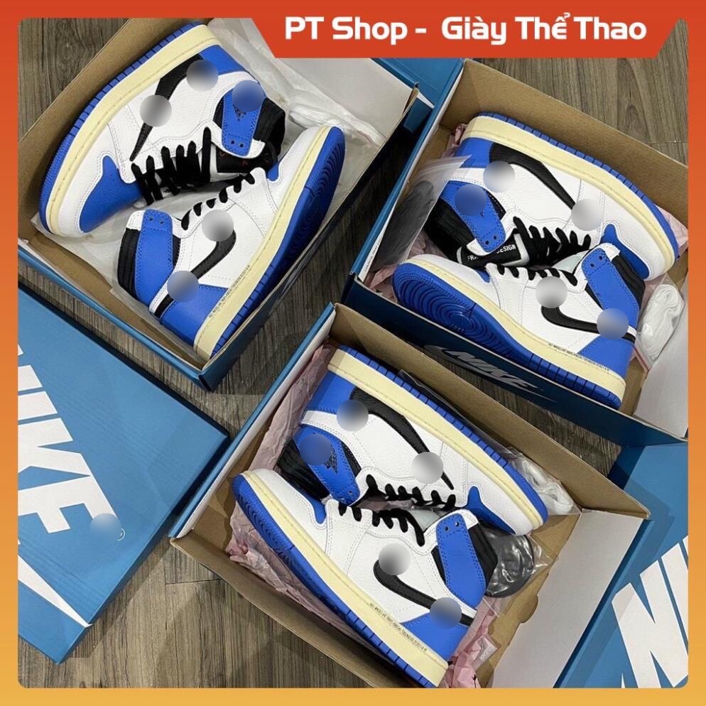 [FreeShip+ Hàng Loại A] Giày Jor.dan xanh trắng cao cổ, Giầy Sneaker thể thao nam nữ JD1 travit xanh trắng móc đen