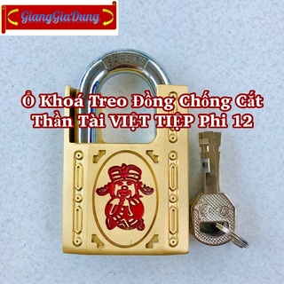 Ổ khóa treo đồng chống cắt thần tài 01622 việt tiệp phi 12