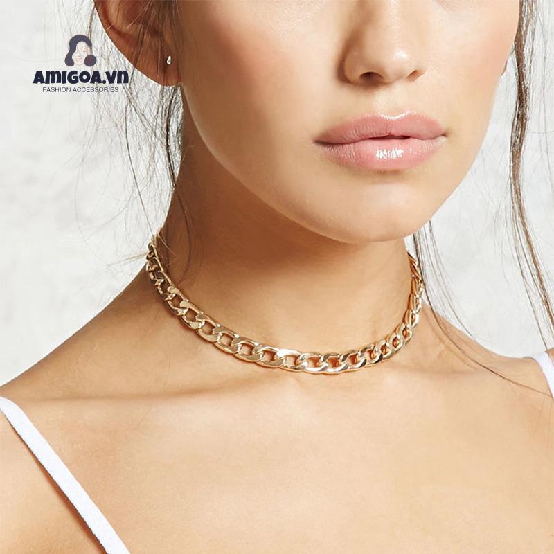 【amigoa.vn】Vòng cổ Sợi Xích Thiết Kế Đơn Giản Cá Tính Dùng Chụp Ảnh Đường Phố