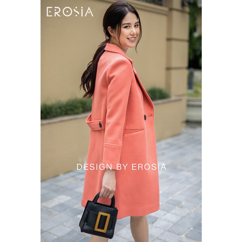 Măng Tô Dạ Ép Màu Cam 2 Khuy EROSIA | BigBuy360 - bigbuy360.vn