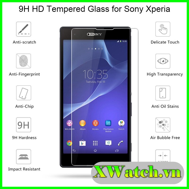Kính cường lực bảo vệ màn hình Sony XA1 XA1 Ultra Z2 Z4 XA2 XA2 ultra Z5 Xperia XA Ultra Z1 XZ XZ Plus XZ1 trong suốt