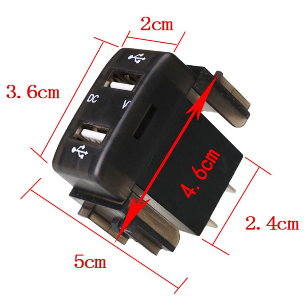 Bộ sạc điện thoại trên xe hơi tích hợp 2 cổng USB DC5V 4.2A và vôn kế hiển thị LED | BigBuy360 - bigbuy360.vn