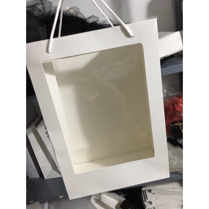 Set 02 Túi giấy mặt kính đựng hoa, bóng, quà tăng size 25x35cm