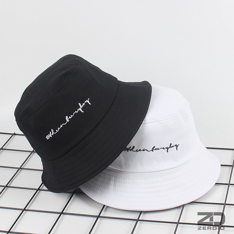 Mũ bucket nam nữ, nón vành tròn thời trang phong cách Hàn Quốc vải cotton cao cấp