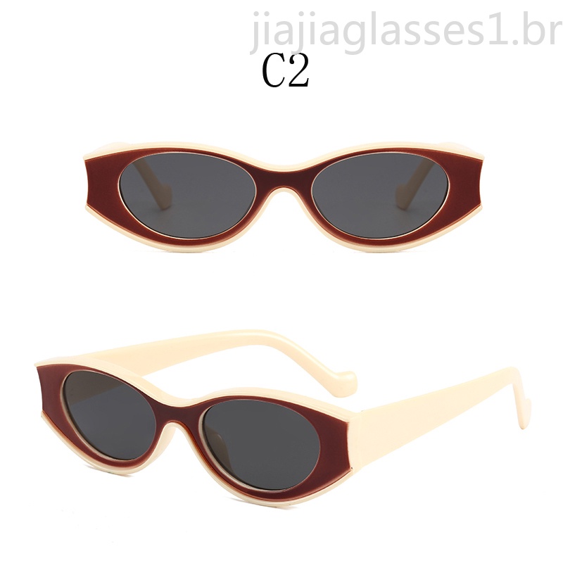 Kính mát hình bầu dục thời trang Âu Mỹ cá tính phong cách retro cho nữ