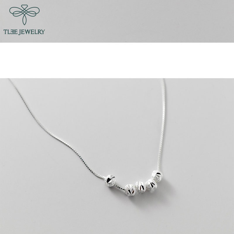 Dây chuyền bạc nữ TLEE mẫu dây năm viên bi bạc TleeJewelry D0204