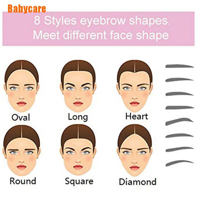 [Babycare] 8Pcs Diy Eyebrow Shaper Makeup Template Eyebrow Grooming Shaping Stencil Kit