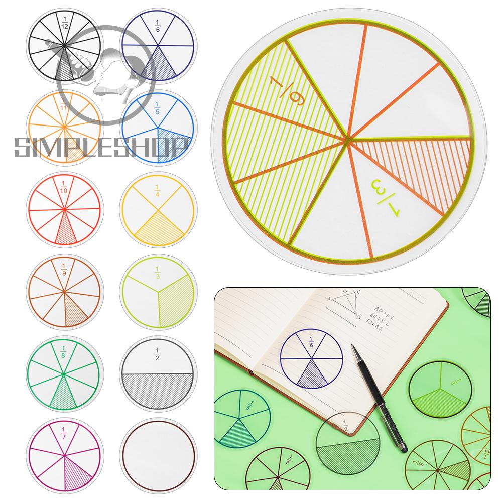 ❀SIMPLE❀ 12PCS Gifts Score Question Demonstrator Teaching Aids Student Teaching Tools Addition And Subtraction Instrument Montessori Round Plastic Learn Learning Tool Toy Fraction