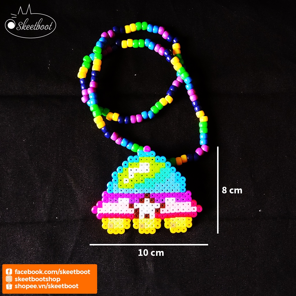 Vòng kandi perler UFO nhiều màu 60K - vòng cổ kandi UFO - phụ kiện rave DJ EDM festival raver giá rẻ Hà Nội