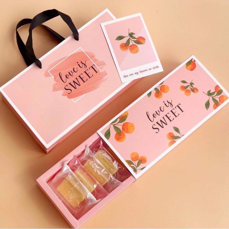 Hộp đựng bánh dứa,cookie Love sweet