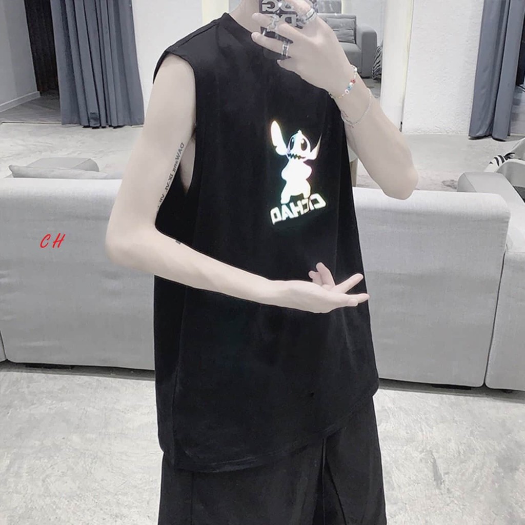 Áo tank top thú phản quang chất cotton siêu xinh